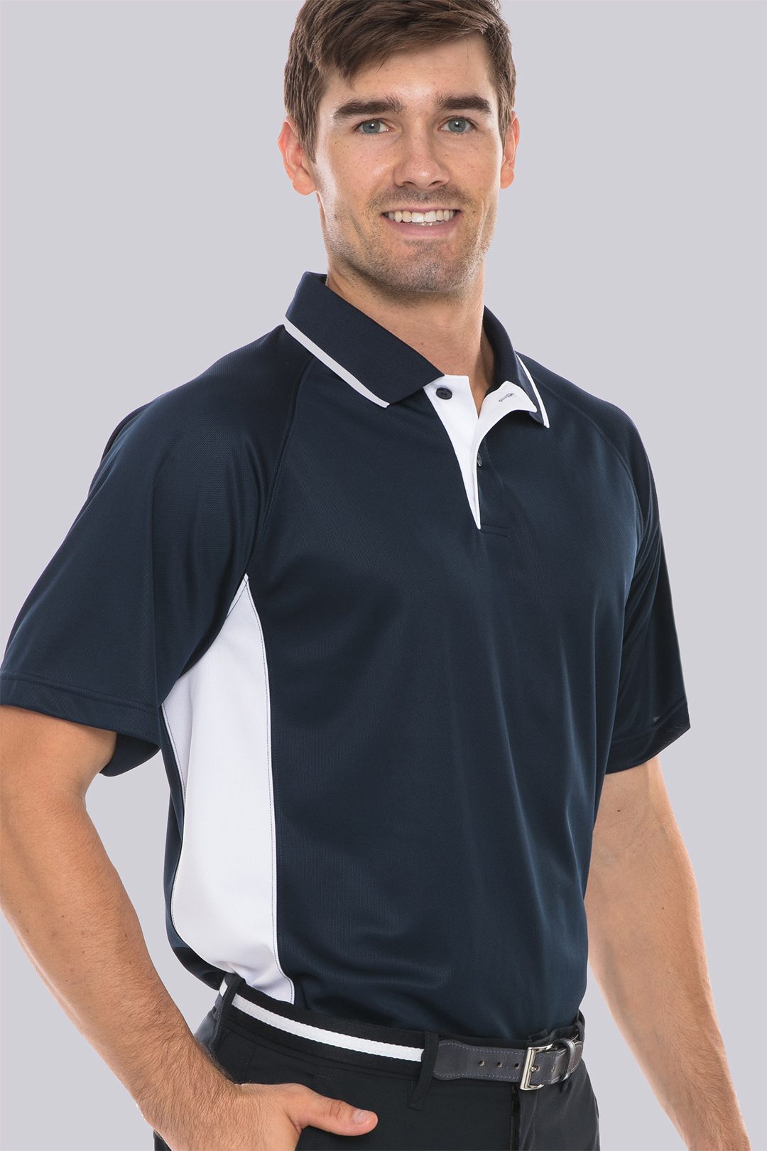Mens Blocked Color Polo -